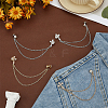 4Pcs 2 Colors Alloy Rhinestone Hanging Chain Brooch JEWB-FG0001-65-4