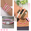 3 Strands 3 Colors Flat Round Handmade Polymer Clay Beads CLAY-SC0001-68B-01-5
