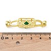 Rack Plating Brass Pave Green Glass Fold Over Clasps KK-B078-12G18-2