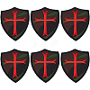 6Pcs Shield Cross Embroidered Patch DIY-DC0004-45-1