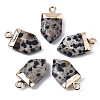 Natural Dalmatian Jasper Pointed Pendants G-N326-34D-1