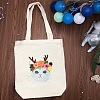 DIY Cat Pattern Canvas Tote Bag Embroidery Kits for Beginners PW-WG2E975-07-1