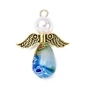 Handmade Millefiori Glass Pendants PALLOY-JF04573-02-3