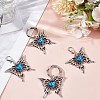 4Pcs 2 Styles Butterfly Alloy Shoe Charms AJEW-CP0006-45-3