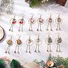 6 Pairs 6 Styles Christmas Theme Alloy Enamel Dangle Earrings EJEW-JE06560-1