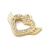 Brass Micro Pave Clear Cubic Zirconia Charms KK-B130-01G-05-2