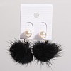 Villus Acrylic Imitate Pearl Dangle Earrings EJEW-O033-04C-1