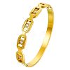 Oval 304 Stainless Steel Pave Cubic Zirconia Bangles FS-WG9D319-01-2