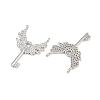 Brass Micro Pave Clear Cubic Zirconia Pendants KK-CBA6A75-39P-2
