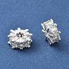 Brass Micro Pave Cubic Zirconia Beads KK-R216-01S-2