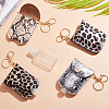 WADORN 4Pcs 4 Styles Leopard Print & Snakeskin Pattern Plastic Hand Sanitizer Bottle with PU Leather Cover KEYC-WR0001-35-4