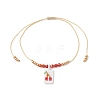 Adjustable Handmade MIYUKI Glass Seed Beads & Natural Agate Charm Bracelets BJEW-MZ00248-02-2