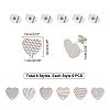 Unicraftale 36Pcs 6 Style 304 Stainless Steel Stud Earring Findings EJEW-UN0001-71-5