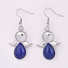 Natural Lapis Lazuli Dangle Earring EJEW-JE03160-02-1