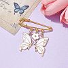 Butterfly & Flower Charm Alloy Enamel Brooches for Women JEWB-BR00144-02-2