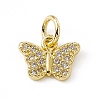 Brass Micro Pave Clear Cubic Zirconia Butterfly Charms ZIRC-F132-43G-1