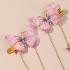 Metal Rhinestone Butterfly Alligator Hair Clips PW-WGFDDFD-01-3