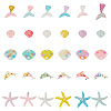 60Pcs 30 Styles Ocean Theme Translucent Resin Cabochon RESI-GA0001-17-1