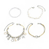 4Pcs Bohemian Style Zinc Alloy & Plastic Pearl & Natural Shell & CCB Plastic Anklet Sets FS-WGD84C1-01-5