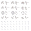 DICOSMETIC 40Pcs 4 Style 304 Stainless Steel Stud Earring Settings STAS-DC0007-37-1