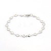 Tarnish Resistant Casual Style 304 Stainless Steel Heart Link Chain Bracelets STAS-O036-05P-1