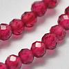 Lab Grown Red Corundum Beads Strands G-K207-01E-01-3