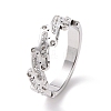 Crystal Rhinestone Oval Bar Finger Ring RJEW-D120-04P-1