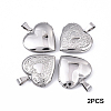 2Pcs 316 Surgical Stainless Steel Locket Pendants STAS-YW0003-16P-1
