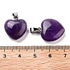 Natural Amethyst Charms HEAR-PW0001-057-37-2