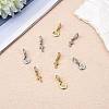 8Pcs 4 Styles Brass Micro Pave Clear Cubic Zirconia European Dangle Charms ZIRC-SZ0004-30-3
