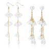 ANATTASOUL 2 Pairs 2 Style Plastic Lily of the Valley Dangle Stud Earrings EJEW-AN0002-83-1