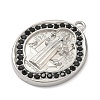304 Stainless Steel & Rhinestone Pendants STAS-G371-09D-02P-2