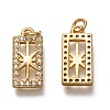 Brass Micro Pave Clear Cubic Zirconia Charms ZIRC-B002-04G-2