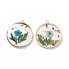 Transparent Clear Epoxy Resin Pendants RESI-L036-12G-06-1