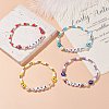 Love Word Acrylic & Heishi Polymer Clay Beaded Stretch Bracelet Sets BJEW-TA00069-3