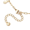 304 Stainless Steel Shell Shape Tassle Paperclip Chain Anklets AJEW-AN00751-5