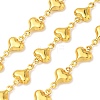 Rack Plating 304 Stainless Steel Heart Link Chains CHS-N009-01B-G-1
