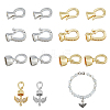 SUPERFINDINGS 12pcs 6 styles Brass Fold Over Clasps KK-FH0006-90-1