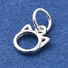 925 Sterling Silver Outline Cat Head Shape Charms STER-M119-15S-2