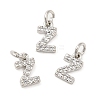 Brass Micro Pave Grade AAA Cubic Zirconia Charms ZIRC-P067-11P-Z-NR-1