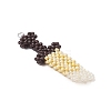 Glass Seed Beaded Broadsword Shape Pendants PALLOY-MZ00543-3