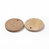 Wood Jewelry Findings Flat Round Coconut Pendants COCO-E001-10B-01-3