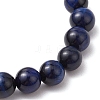 Natural Lapis Lazuli Beaded Stretch Bracelets for Women Men BJEW-JB11098-4