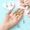 5Pcs 5 Styles Heart Teardrop 304 Stainless Steel Pearl Pink Cubic Zirconia Curved Barbell Belly Rings AJEW-CJ0001-58-4