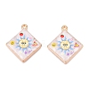 Printed Rack Plating Alloy Enamel Pendants ENAM-T020-05A-1