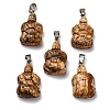 Natural Picture Jasper Pendants G-B127-06P-08-1