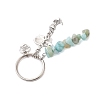 Alloy with Flower Amazonite Marine Theme Keychain KEYC-JKC00848-02-4