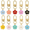 Alloy Enamel Sakura Pendant Decorations HJEW-YW00019-01-2