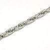 Tarnish Resistant Fashionable 304 Stainless Steel Rope Chain Necklaces for Men STAS-A028-N048P-S-2