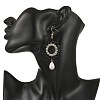 Brass Glass Beads Dangle Earrings EJEW-MZ00764-02-5